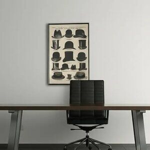 Vintage Style Hats Framed Wall Decoration Art